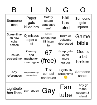iis4 episode7 Bingo Card