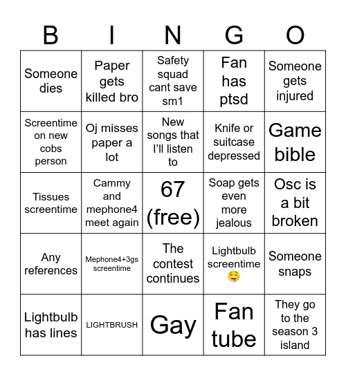 iis4 episode7 Bingo Card