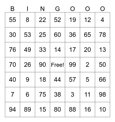 Final Bingo Card - Gabriel Bingo Card