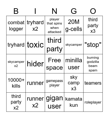 kaiju alpha bingo v3 Bingo Card