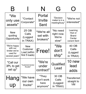 Objections and Opportunities Bingo Card
