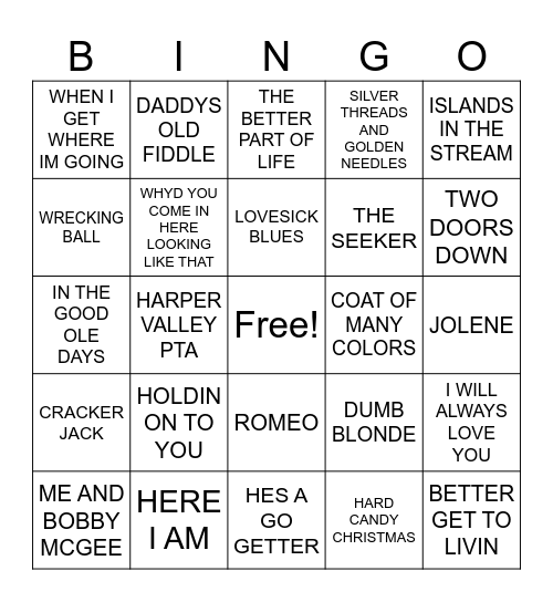 DOLLY Bingo Card