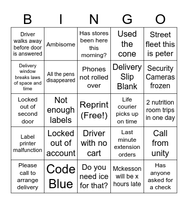 AHHITS Bingo Card
