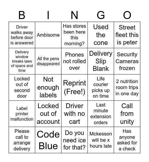 AHHITS Bingo Card