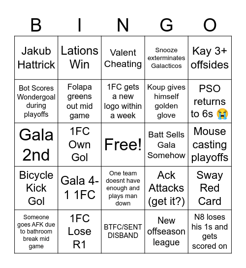 Playoff Bingo (By WindySheep, best CM NA) Bingo Card
