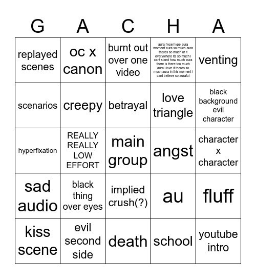glmm Bingo Card
