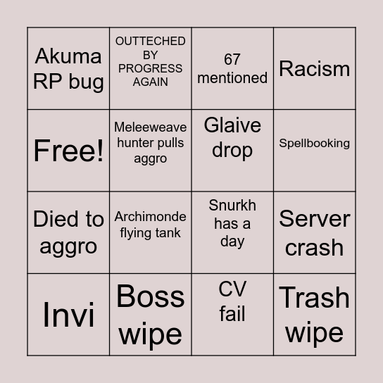 Bingo Card