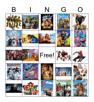 Movie Bingo Card