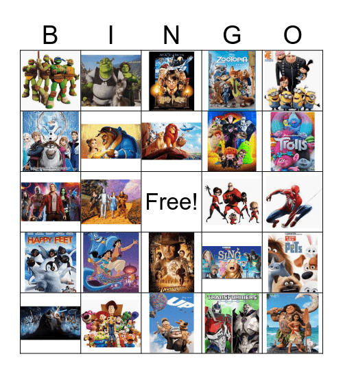 Movie Bingo Card