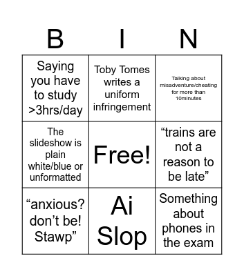 meeting bingo Card