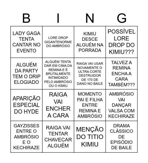 Caminhos Fractais Bingo Card