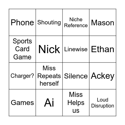 Bingo Card