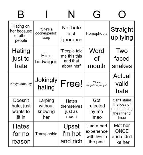 Betty hate bingo Card