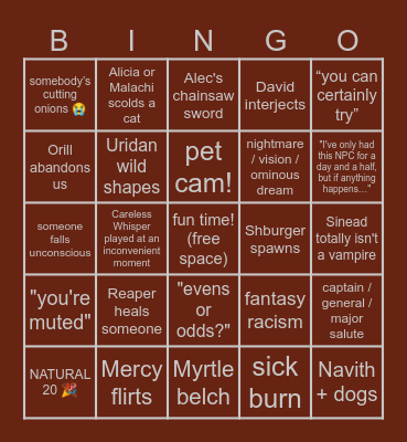 Hellraizers Session 141 Bingo Card
