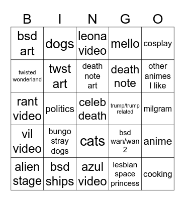 my fyp on tik tok Bingo Card