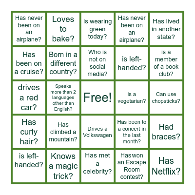 Sunshine Committee Bingo Card