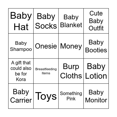 Baby BINGO Card