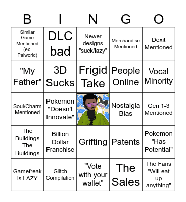 "Pokemon Bad" Bingo Card