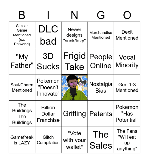 "Pokemon Bad" Bingo Card