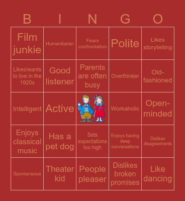 TAOHK&I Kinnies - Vaudeville Duo Bingo Card