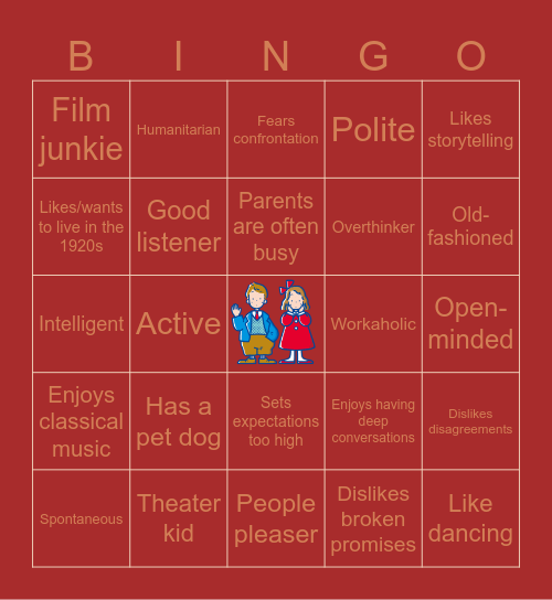 TAOHK&I Kinnies - Vaudeville Duo Bingo Card