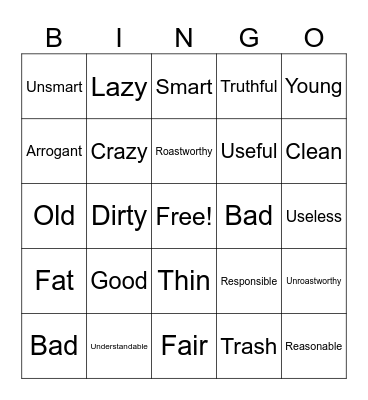Gaston hatred roast Bingo Card