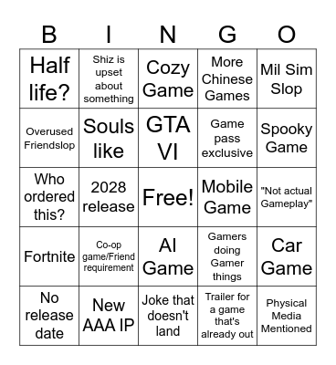 Gamescom Day 3 Bingo Card