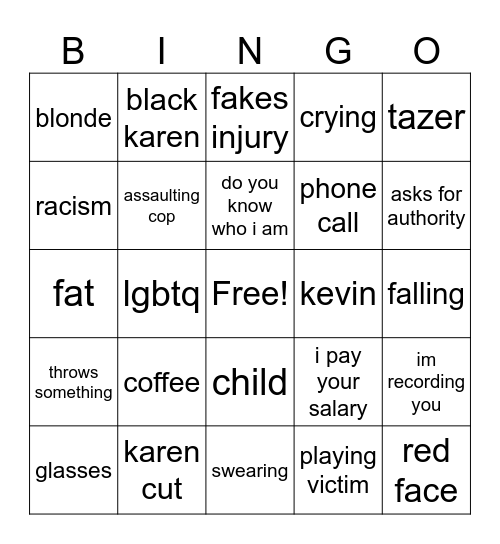 karen bingo Card