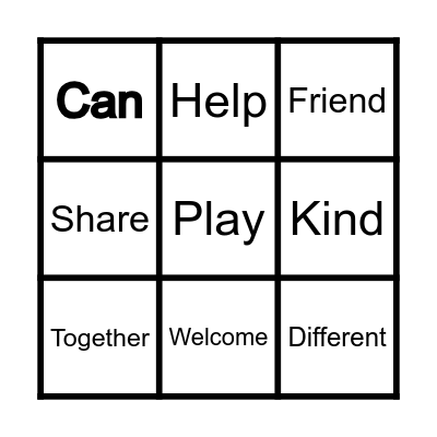 Together We Can Bingo Card