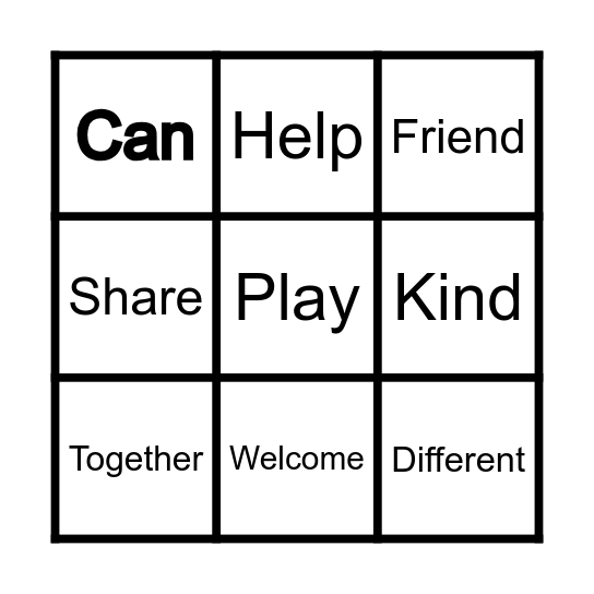Together We Can Bingo Card