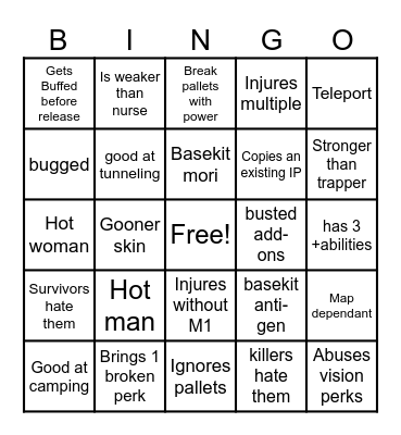 New Killer Bingo Card