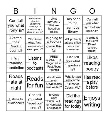 ENGL:1200:0089 Bingo Card