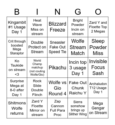 VGC 2026 Worlds Bingo Card
