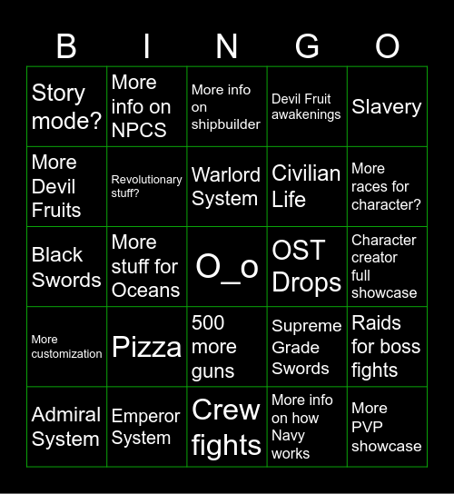 RELL SEAS!!! Bingo Card