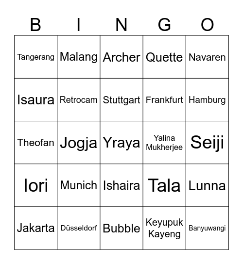 Bingo Card