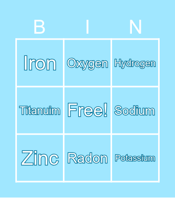 Chemistry Bingo Card
