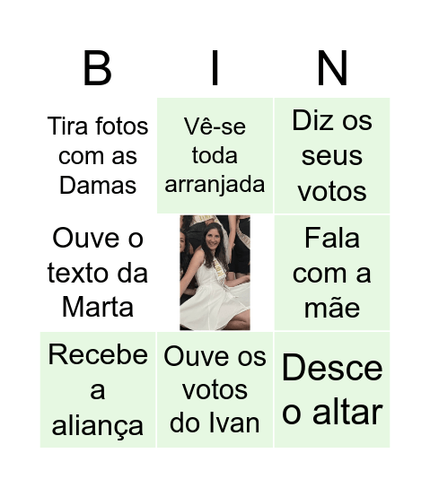 Joana chora quando… Bingo Card