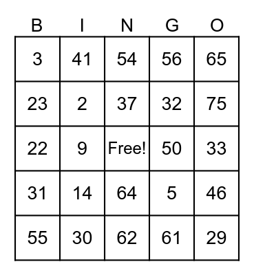 RIVERS OF LUFE CHURCH Bingo Card