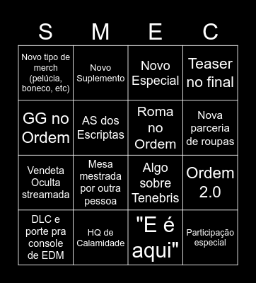 Segredos Revelados Bingo Card