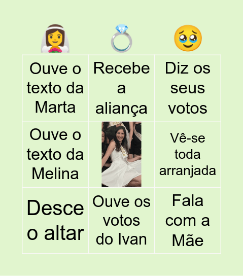 Joana chora quando… Bingo Card