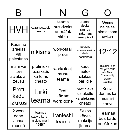 ataturk oc kurt bingo Card