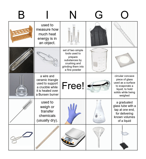 Dr. Jackson Cooper's Lab Equipment Bingo Card