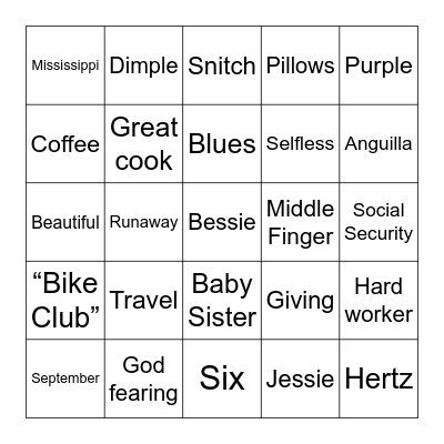 Bessie Bingo Card