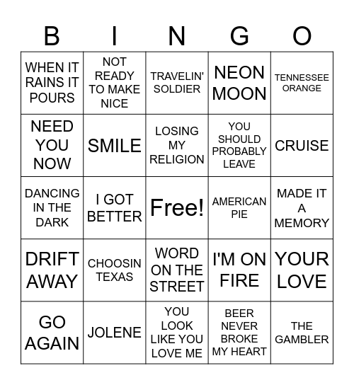 FEEL GOOD SUMMER COVERALL Bingo Card