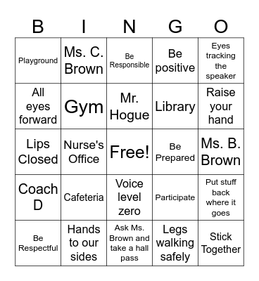 HLA Bingo Card