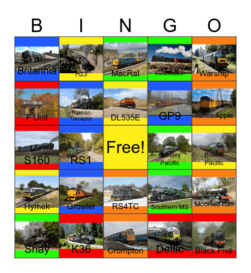 The Nevada Northern Railway and other Heritage Railroads that I can ride with PWP besides the Niabi Zoo one day Bingo Card