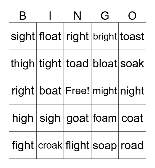Lesson 6.1 (OA and IGH) Bingo Card