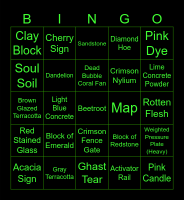 Hardcore Or Bust Bingo Card