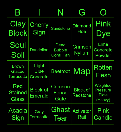 Hardcore Or Bust Bingo Card