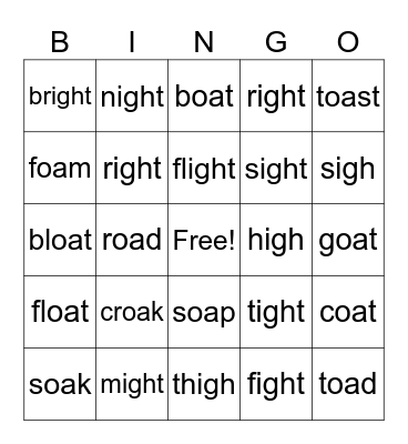 Lesson 6.1 (OA and IGH) Bingo Card